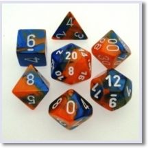 SET 7 DADI GEMINI 6 BLU-ARANCIO/BIANCHI