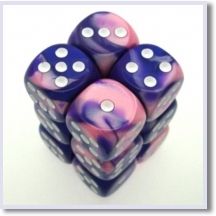 SET 12 DADI 16 MM. GEMINI 6 ROSA-VIOLA