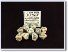 SET 10 DADI D10 MARMO VERDE/VERDE SCURO