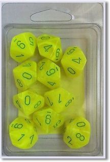 SET 10 DADI D10 VORTEX ELETTRO GIALLO/VE