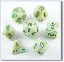 SET 7 DADI MARMO VERDI/VERDE SCURO