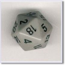 DADO 20 GIGANTE OPACO GRIGIO