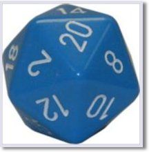 DADO 20 GIGANTE OPACO AZZURRO