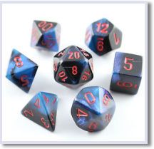 SET 7 DADI GEMINI 7 BLACK STARLIGHT/RED