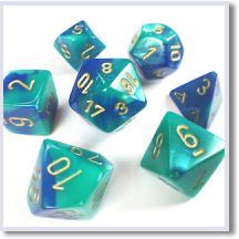 SET 7 DADI GEMINI 7 BLUE/TEAL/GOLD