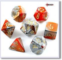 SET 7 DADI GEMINI 7 ORANGE/STEEL/GOLD