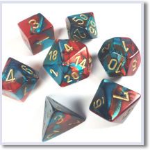 SET 7 DADI GEMINI 7 RED/TEAL/GOLD