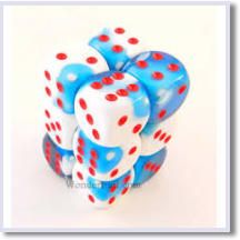 SET 12 DADI 16 MM. GEMINI7 ASTRAL B/W/R