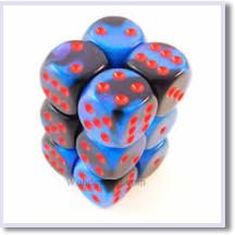 SET 12 DADI 16 MM. GEMINI7 BLACK STARL.