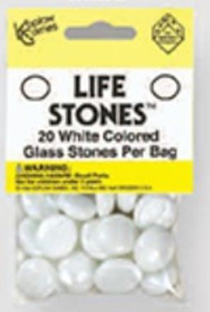 LIFE STONES: WHITE OPAQUE GLASS (20)