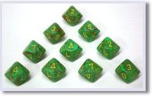 SET 10 DADI D10 VORTEX SLIME/YELLOW