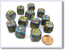 SET 36 DADI 12 MM. FESTIVE MOSAIC/YELLOW