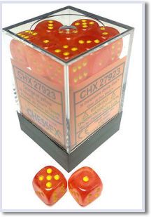 SET 36 DADI 12 MM. GHOSTLY ORANGE/YELLOW