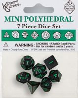 SET 7 DADI MINI NERI/VERDI