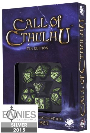 SET 7 DADI CALL OF CTHULHU 7TH NERI/VERD