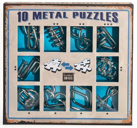 10 METAL PUZZLES SET BLU