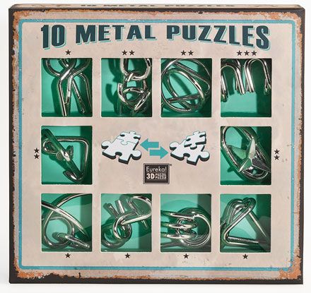 10 METAL PUZZLES SET VERDI