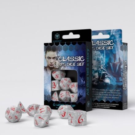 SET 7 DADI CLASSIC RPG PEARL AND RED