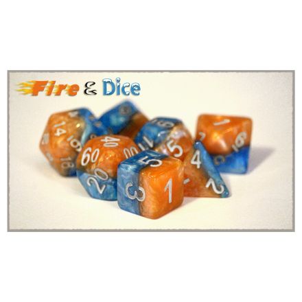 SET 7 DADI HALFSIES FIRE & DICE