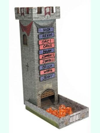 DICE TOWER WITH MAGNETIC TURN TRACKER