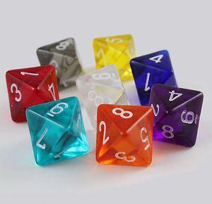 SACCHETTO 50 DADI 8 FACCE TRASPARENTI