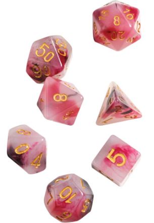 SET 7 DADI ROSA/NERI/ROSSI MARMO
