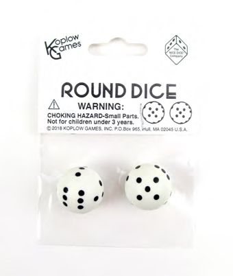 COPPIA DADI ROTONDI BIANCHI