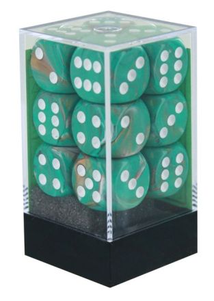 SET 12 DADI 16 MM. MARBLE OXI COPPER