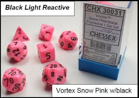 SET 7 DADI VORTEX NEVE ROSA/NERO