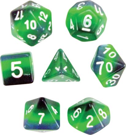 SET 7 DADI OMBRE DI VERDE