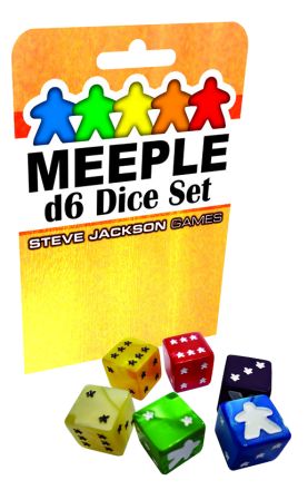 SET 6 DADI D6 MEEPLE BLU