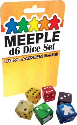 SET 6 DADI D6 MEEPLE GIALLI