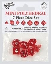 SET 7 DADI MINI TRASPARENTI ROSSI/BIANCH