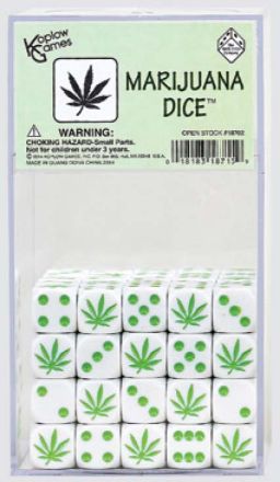 DADO MARIJUANA 16 MM. BIANCO