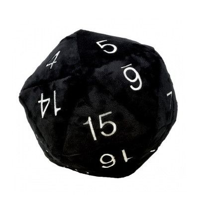 JUMBO D20 PLUSH DICE BLACK/WHITE