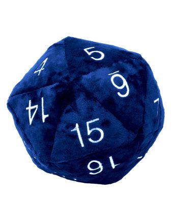 JUMBO D20 PLUSH DICE BLUE/SILVER
