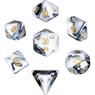 SET 7 DADI MINI MARMO ORO