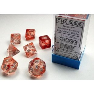 SET 7 DADI NEBULA LUMINARY ROSSO/ARGENTO