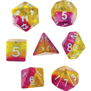SET 7 DADI GIALLO/ROSA