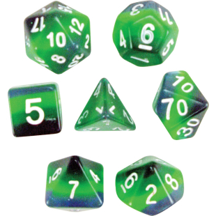 SET 7 DADI OMBRE DI VERDE