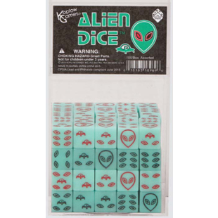 DADO GLOW IN THE DARK ALIEN VERDE/ROSSO