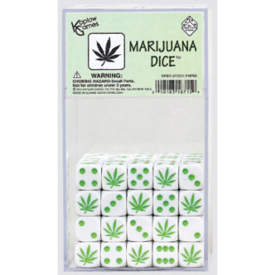 DADO MARIJUANA 16 MM. BIANCO