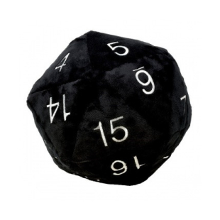 JUMBO D20 PLUSH DICE BLACK/WHITE