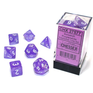 SET 7 DADI BOREALIS VIOLA/BIANCHI