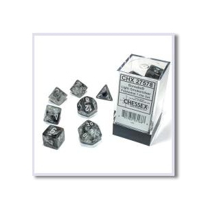SET 7 DADI BOREALIS FUMO/ARGENTO