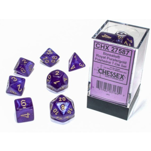 SET 7 DADI BOREALIS VIOLA/ORO