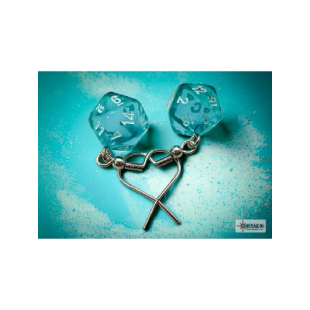 ORECCHINI TRASPARENTI AZZURRO ACQUA/BIANCO