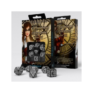SET 7 DADI STEAMPUNK CLOCKWORK B/W