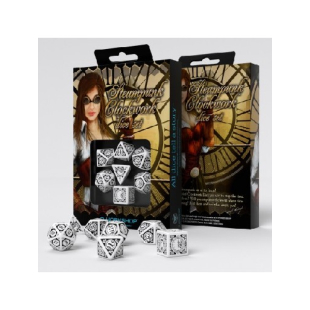 SET 7 DADI STEAMPUNK CLOCKWORK W/B