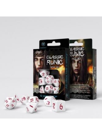 CLASSIC RUNIC WHITE & RED DICE SET
